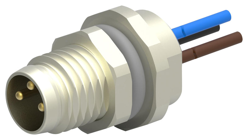 TE Connectivity T4070014031-001 Sensor Cable M8 Straight 3 Position Plug Free Ends 200 mm 7.87 &quot;