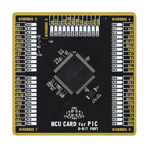 Mikroelektronika MIKROE-4006 Add-On Board Mikroe MCU Card PIC18F PIC18F97J94-I/PF 2 x 168 Pin Mezzanine Connector New