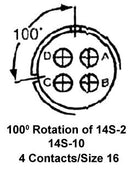 ITT Cannon CA3100E14S-10SB01-05 CA3100E14S-10SB01-05 Circular Connector CA-B Wall Mount Receptacle 4 Contacts Crimp Socket Reverse Bayonet 14S-10