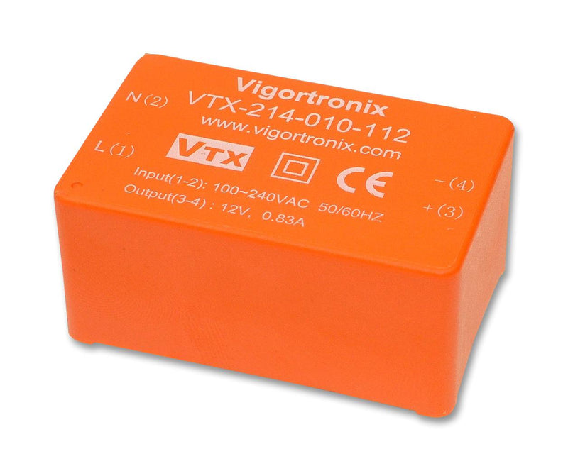 Vigortronix VTX-214-010-118 AC/DC PCB Mount Power Supply (PSU) ITE 1 Output 10 W 18 V 550 mA