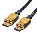Roline 11.04.5649 Audio / Video Cable Assembly Displayport Plug 32.8 ft 10 m Black Gold