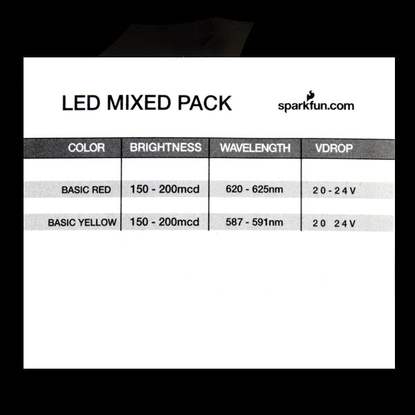 Tanotis - SparkFun LED - Assorted 10 Red / Yellow (20 pack) 5mm - 4