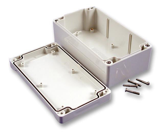 HAMMOND 1555UGY Non Metallic Enclosure, Watertight, Styled Lid, Wall Mount, ABS (Acrylonitrile Butadiene Styrene)