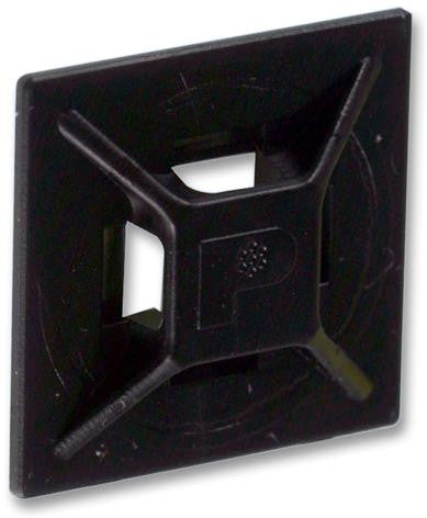 PANDUIT ABMM-AT-C0 Cable Tie Mount, Adhesive, ABS (Acrylonitrile Butadiene Styrene), Black