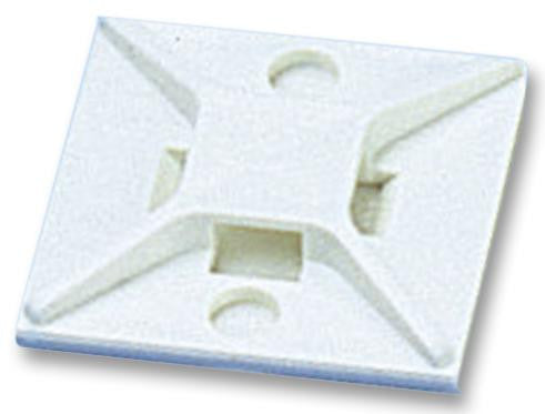 PANDUIT ABM2S-A-C Cable Tie Mount, Adhesive, ABS (Acrylonitrile Butadiene Styrene), White