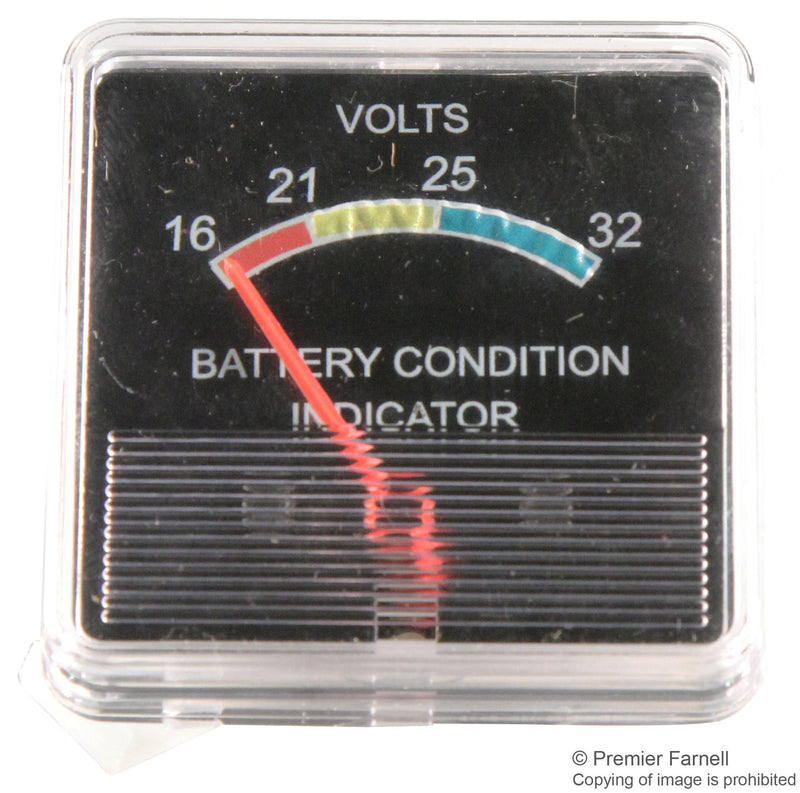 HOBUT F3PAM-24V Analogue Panel Meter, 8% Accuracy, Polarized Moving Iron, Battery Condition Indicator, 21V to 25V