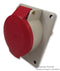 ILME PE3265PI Pin & Sleeve Connector, 32 A, 415 V, Red, Receptacle, 1 Outlet, Panel Mount