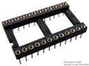 HARWIN D2824-42 IC & Component Socket, D28 Series, DIP, 24 Contacts, 2.54 mm, 15.24 mm, Gold Plated Contacts