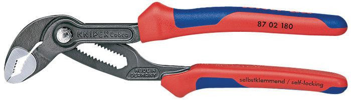 KNIPEX 87 02 180 180mm HiTech Water Pump Pliers with Two-colour Dual Component Handles