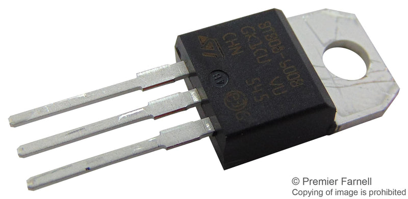 STMICROELECTRONICS BTB08-600BRG Triac, 600 V, 8 A, TO-220AB, 50 mA, 1.5 V, 1 W