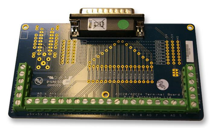 PICO TECHNOLOGY ADC-20 TERMINAL BOARD Test Accessory, Terminal Board, Pico ADC-20 & ADC-24 Data Loggers