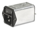 SCHURTER DC12.5102.001 Power Entry Connector, DC12 Series, Plug, 250 VAC, 10 A, Panel Mount, Quick Connect