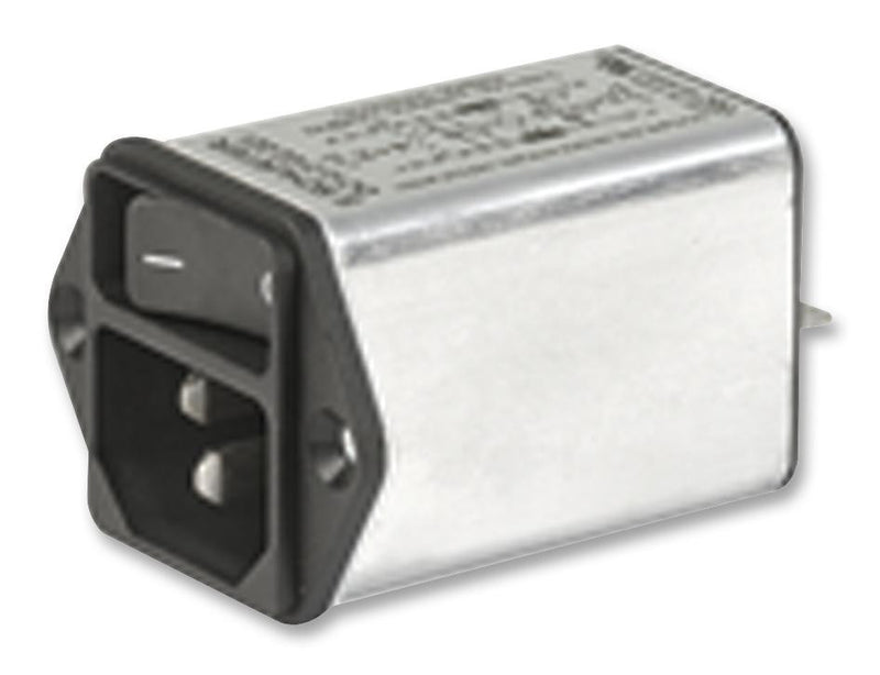 SCHURTER DC12.5102.001 Power Entry Connector, DC12 Series, Plug, 250 VAC, 10 A, Panel Mount, Quick Connect