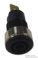 STAUBLI 23.3060-21 Banana Test Connector, 4mm, Jack, Panel Mount, 32 A, 1 kV, Gold Plated Contacts, Black