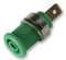 STAUBLI 23.3060-25 Banana Test Connector, 4mm, Jack, Panel Mount, 32 A, 1 kV, Gold Plated Contacts, Green