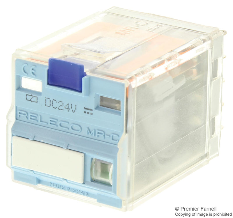RELECO C4-A40X24D General Purpose Relay, C4 Series, Power, 4PDT, 24 VDC, 10 A