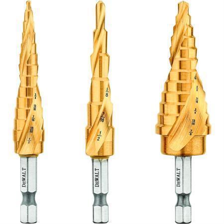 Dewalt DWA1790IR Three Piece Impact READY&reg; Step Drill Bit Set - 1/8&quot;&macr;7/8&quot; 19 Steps 18X2556