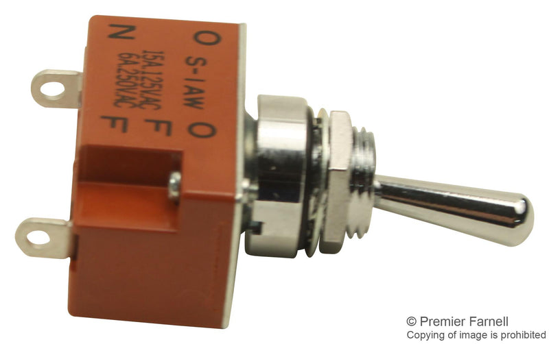 NKK SWITCHES S1AW SWITCH, TOGGLE, SPST, 20A, 250VAC