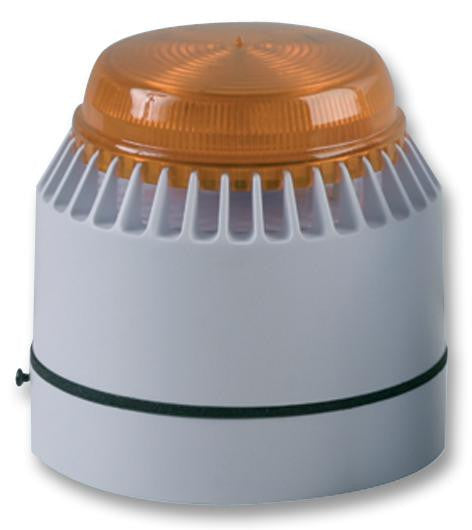 FULLEON FL/AL/W/S Beacon / Sounder, Flashni, Orange, Flashing, 93mm Dia., Single, 101dB, 24VDC, IP65