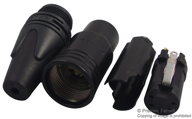 NEUTRIK NC5FXX-B XLR Audio Connector, 5 Contacts, Socket, Cable Mount, Gold Plated Contacts, Metal Body, XX Series