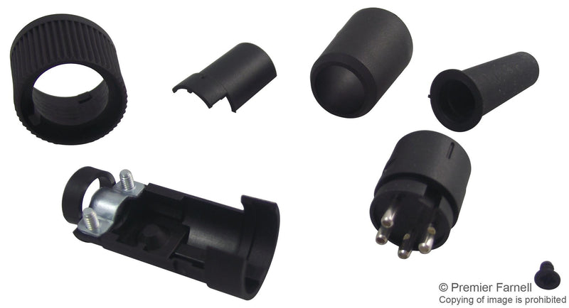 BINDER 99 0609 00 04 Circular Connector, 678 Series, Cable Mount Plug, 4 Contacts, Solder Pin, Nylon (Polyamide) Body