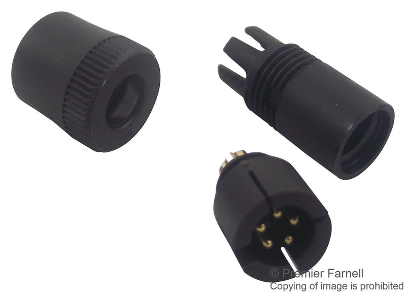 BINDER 09 9789 71 05 Circular Connector, 719 Series, Cable Mount Plug, 5 Contacts, Solder Pin, Nylon (Polyamide) Body
