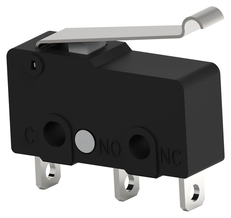 Alcoswitch - TE Connectivity SAJ25YXRHL147SDTSEQ Microswitch Subminiature Round Hinge Lever Spdt Solder Lug 5 A