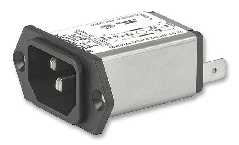 SCHURTER 5110-0343-1 IEC Filter, 47 nF, 250 V, 3 A, IEC, Mains, Quick Connect, 2.5 mH