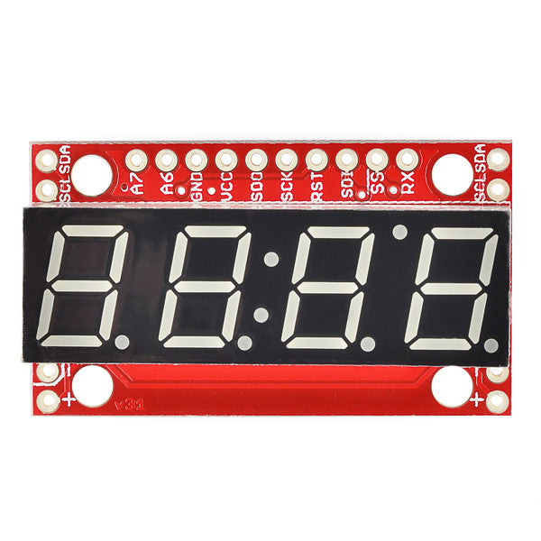 Tanotis - SparkFun 7-Segment Serial Display - White 7-Segment, Sparkfun Originals - 1