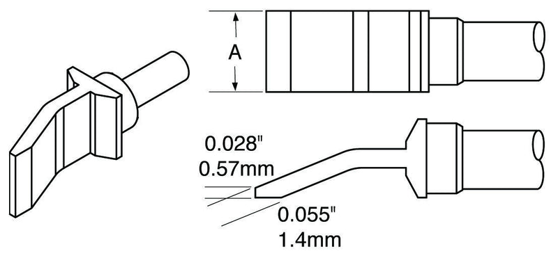 METCAL TFP-BLH40 Soldering Iron Tip, Tweezer, 6.35 mm