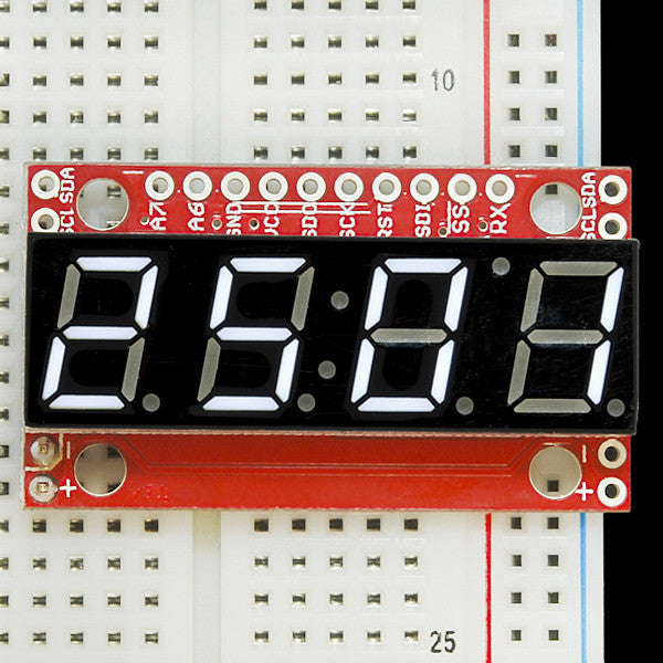 Tanotis - SparkFun 7-Segment Serial Display - White 7-Segment, Sparkfun Originals - 5