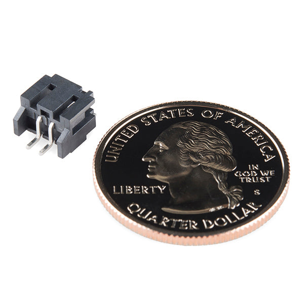 SparkFun JST Right-Angle Connector - SMD 2-Pin (Black)