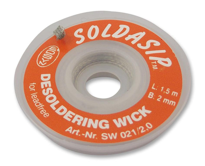 EDSYN SW021/2,0 SOLDASIP Lead-Free Desoldering Braid - 2mm x 1.5m