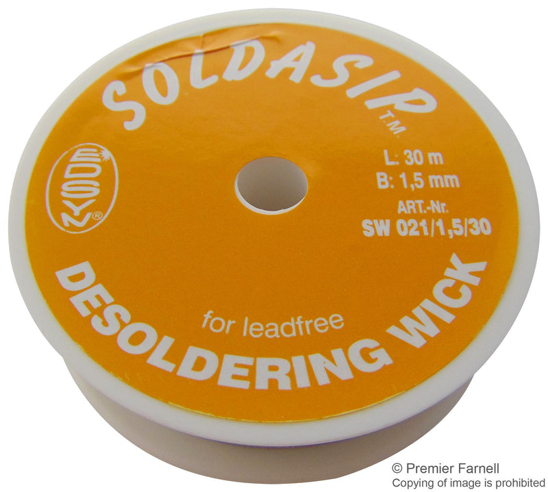 EDSYN SW021/1,5/30 SOLDASIP Lead-Free Desoldering Braid - 1.5mm x 30m