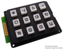 MULTICOMP MCAK304NBWB Keypad, 20 mA, 24 V, 3 x 4, Matrix, 12