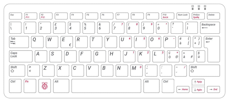 RASPBERRY-PI RPI-KEYB (IT)-BLACK/GREY Development Kit Accessory Official Raspberry Pi Keyboard Black/Grey Italian Layout Wired