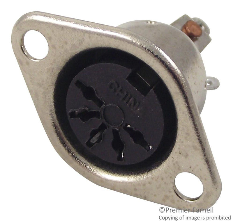 NEUTRIK NYS325 DIN Audio / Video Connector, 5 Contacts, Jack, Panel Mount, Silver Plated Contacts, Metal Body