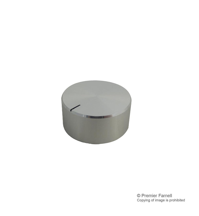 Multicomp 32S-2D 32S-2D Knob Round Shaft 6.35 mm Aluminium With Top Indicator Line 32