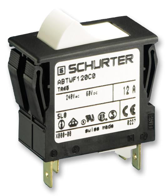 SCHURTER TA45-ABTWF160C0 Thermal Circuit Breaker, TA45 Series, 240 VAC, 60 VDC, 16 A, 2 Pole, Panel