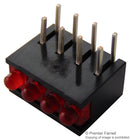 MENTOR RTZ.2041R Circuit Board Indicator, Red, 4 LEDs, Through Hole, 2mm, 20 mA, 32 mcd