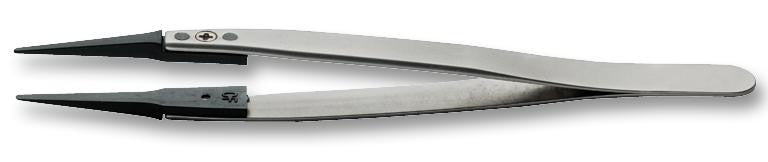 IDEAL-TEK 242CPR.SA Tweezer, Replaceable Tips, Precision, 130 mm, Stainless Steel Body, PEEK Tip