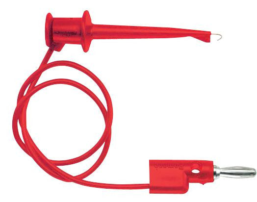POMONA 3782-36-2 Test Lead, Minigrabber, Hook Clip to 4mm Banana Plug, Red, 60 V, 5 A, 914.4 mm