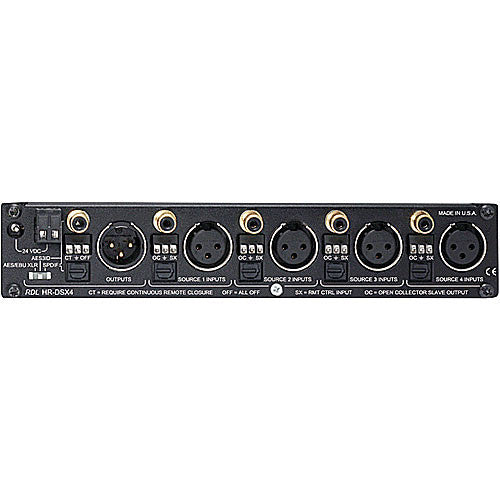 RDL HR-DSX4 - 4 Input 1 Output Digital Audio Selector