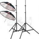 Photoflex Umbrella Kit - Includes: 2 - 45" Umbrellas, 2 - 8' Light Stands & Case