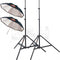 Photoflex Umbrella Kit - Includes: 2 - 45" Umbrellas, 2 - 8' Light Stands & Case