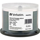 Verbatim DVD-R 4.7GB 16X DataLifePlus, White Thermal Printable, Hub Printable Spindle (Pack of 50)