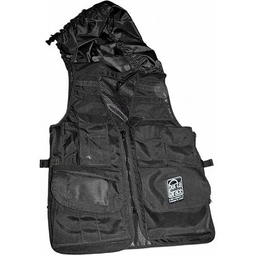 Porta Brace Video Vest with Hood (Medium, Black)