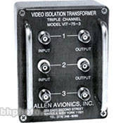 Allen Avionics VIT-753 Isolation Transformer, Hum and Noise Eliminator, Three Channel I/O, 75 ohms, Metal Housing