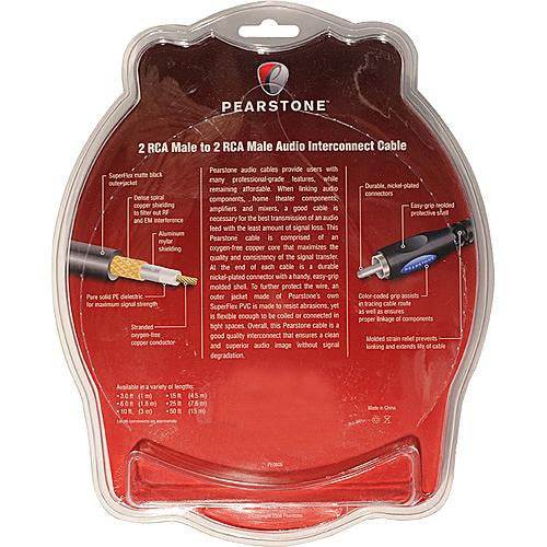 Pearstone 2 RCA Male to 2 RCA Male Audio Cable (1.5')