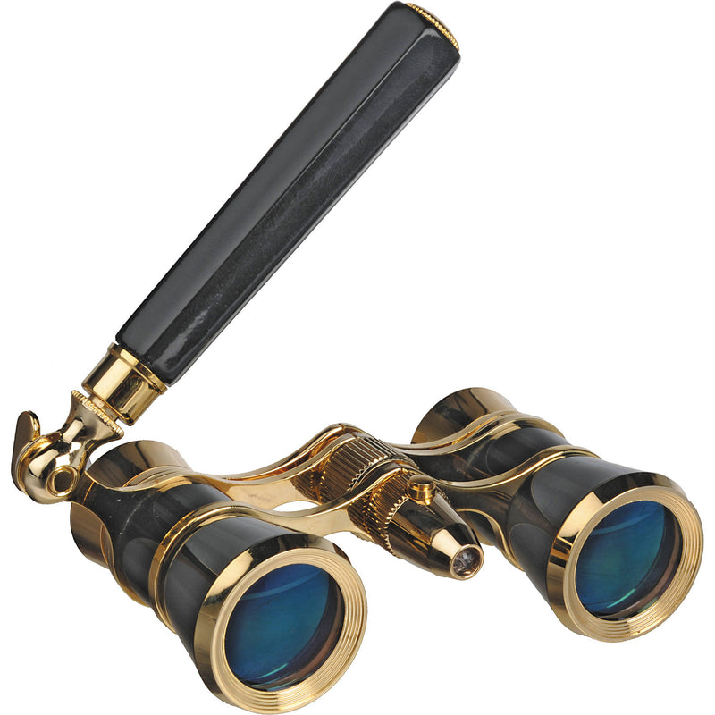 LaScala Optics 3x25 Iolanta Opera Glasses with Flashlight (Black and Gold)